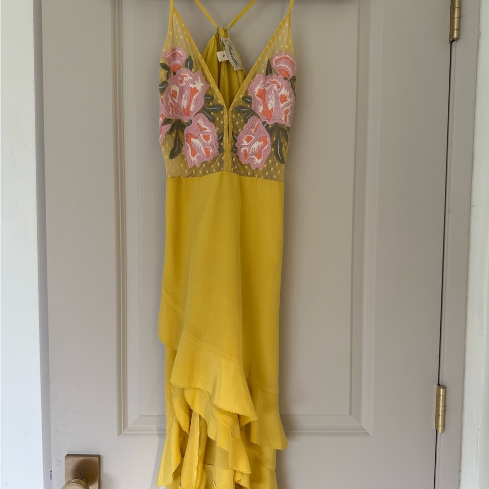 Cleobella Yellow Floral Mini Dress | Size S